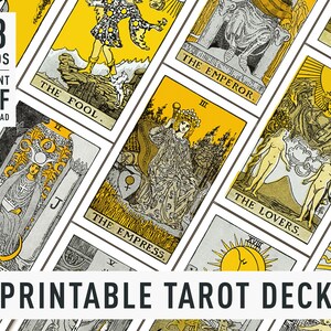 Printable Vintage Tarot Cards Riderwaitesmith Tarot Deck - Etsy