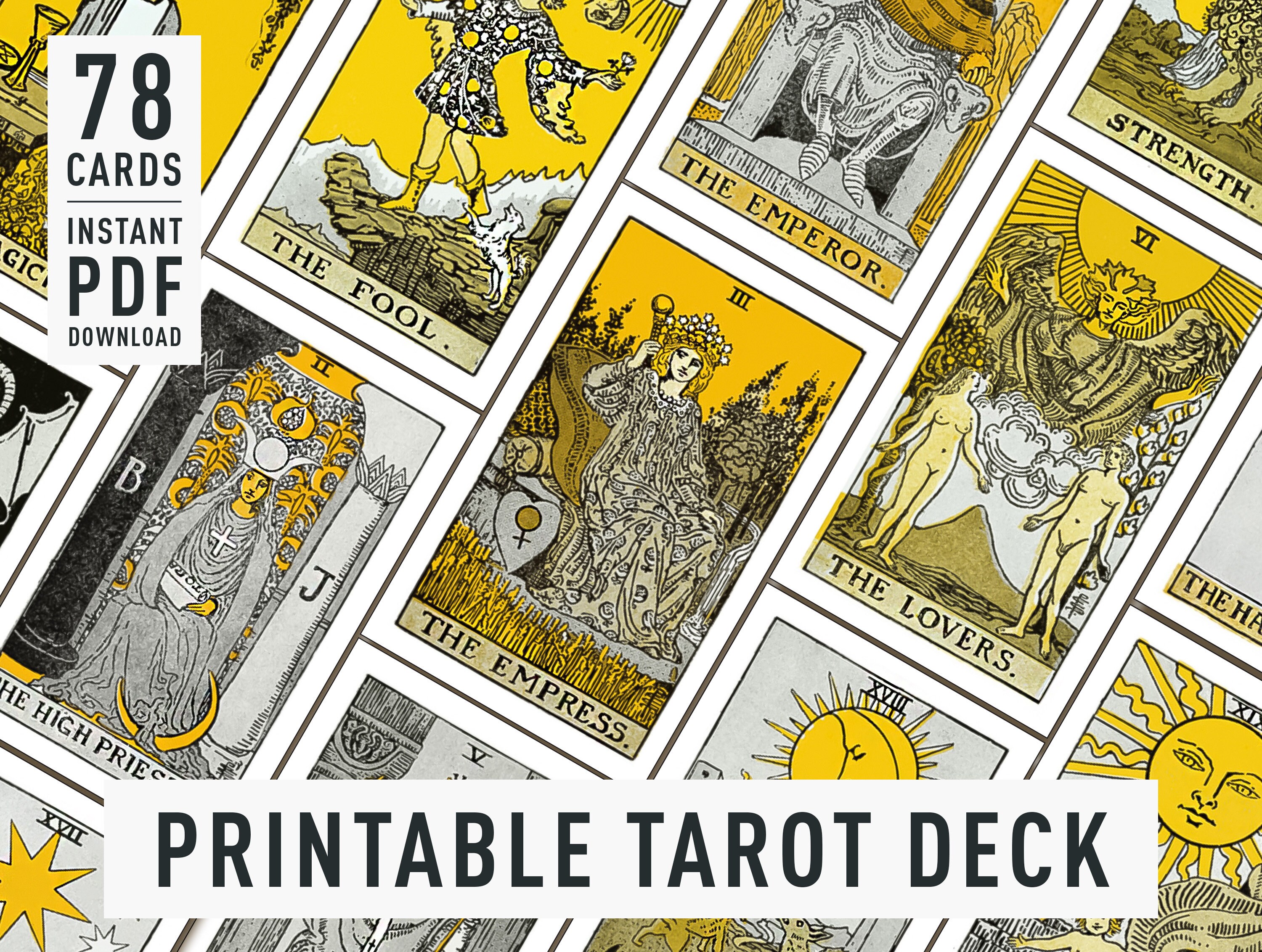 Printable Vintage Tarot Cards Riderwaitesmith Tarot Deck - Etsy