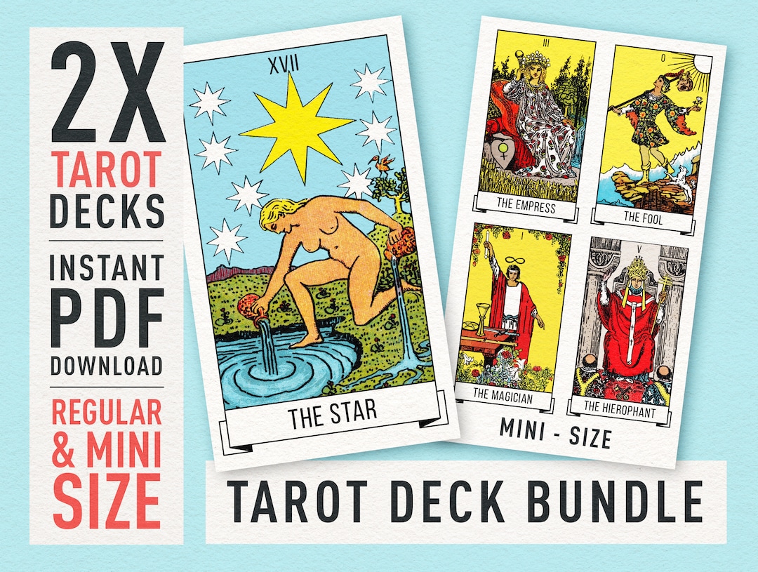 Printable Raider Waite Tarot Cards Bundle | High-res 78-card Tarot Deck ...