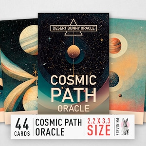 Kosmische Pfad Orakel Karten | Druckbares Indie Orakel Deck | Authentische Orakelkarten | Hochauflösendes 44-Kartenspiel | Basteln |