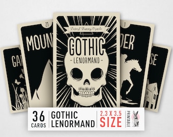 Gothic Lenormand Deck With Grand Tableaux Layout | Cheat Sheet | Instant Pdf Download | House Cards with Meanings Perfect for Beginners