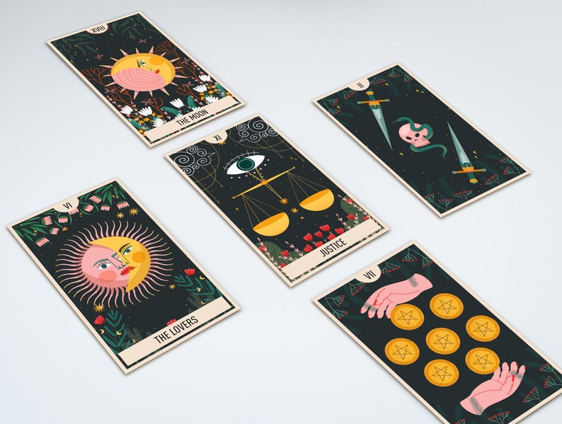 Mini Printable Tarot Deck Highres 78cards Pocket Size Etsy