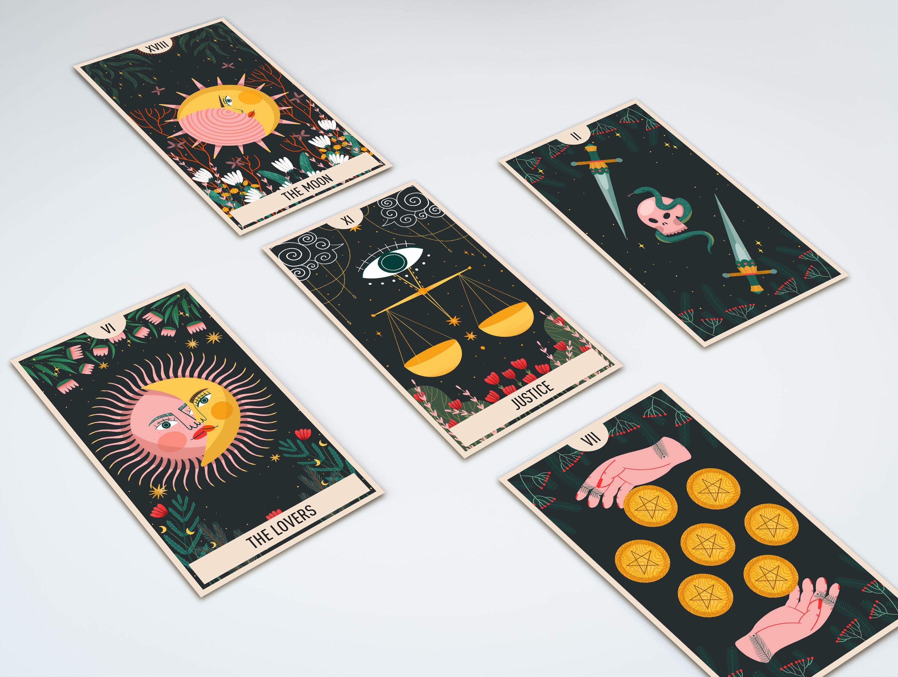 Mini Printable Tarot Deck High-res 78-cards Pocket Size - Etsy