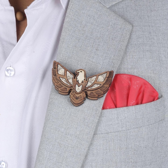 Eagle Brooch Wooden Brooch for Men Brooch Pin Brooch Etsy
