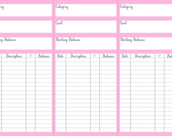 Minimalist Aesthetic Cash Trackers for Cash Stuffing Queens, Digital Download Cash Spending Log, Cash Envelope Inserts