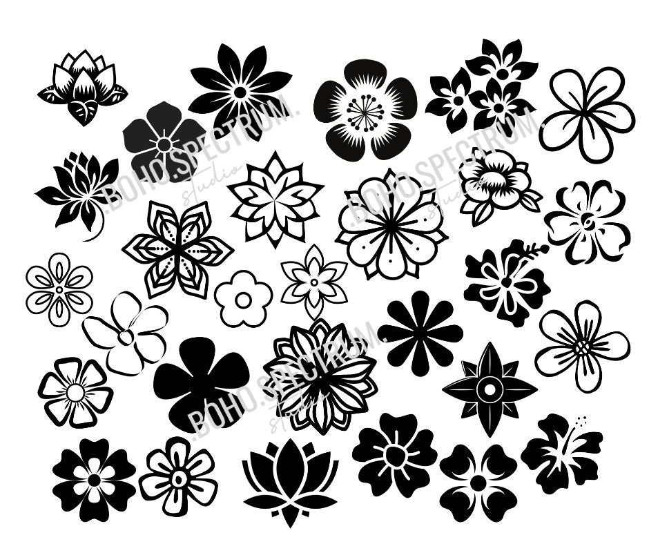 Flower Vector File
 FLOWERS SVG Bundle 29pc Flowers Vector File Flower Clipart Etsy