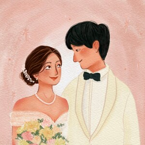 Personalised Hand-Drawn Wedding Illustrations | A Love Story that Lasts Forever | Gifts | Anniversary | Wedding Ceremony | Mementos | Home