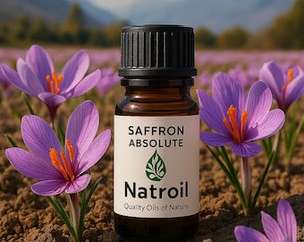 Olejek szafranowy Kashmir Premium | Ekstrakt z krokusa siewnego (Crocus Sativus) do perfum naturalnych i profesjonalnych | Rzadki orientalny olejek o wysokiej wytrzymałości marki Natroil | Lux