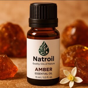 Amber Essential Oil – Pinus Succinefera (Amber) Oil | Rare Fossilized Resin Distillation | Smoky Woody Base Note | Natural Fixative