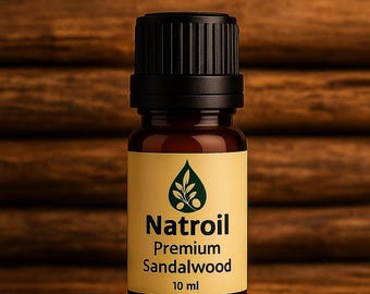 Natroil Premium Sandalwood Essential Oil – Natural Mysore Style, Smooth Dry Down, Long-Lasting Aroma for Perfume Making