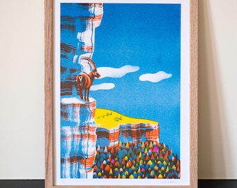 Drôme 2 – A4 risograph illustration – limited and signed series
