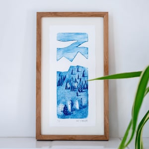 Montañas – grabado a punta seca – edición limitada y firmada