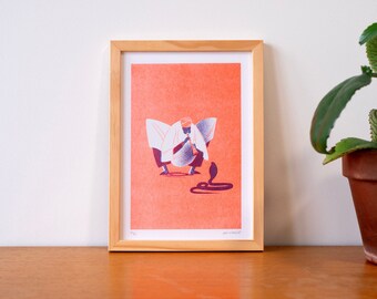 Snake charmer – A5 risograph illustration – limited and signed series