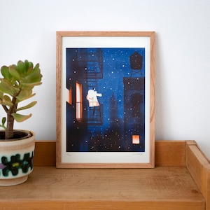 New York under the snow – A4 risograph illustration