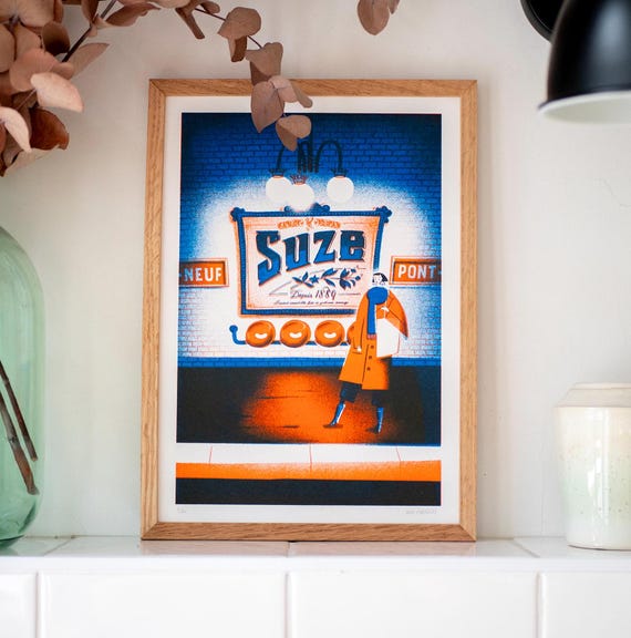 Suze – illustration en risographie A4 – série limitée et signée