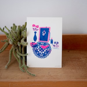 Dia de Muertos – Illustration en risographie format carte postale