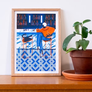 Hôtel Prince de Galles 1 – ilustración risográfica – serie limitada y firmada