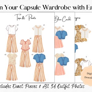 Capsule Wardrobe Planner, 10 Pc, 56 Outfits, Spring Cottagecore Capsule ...