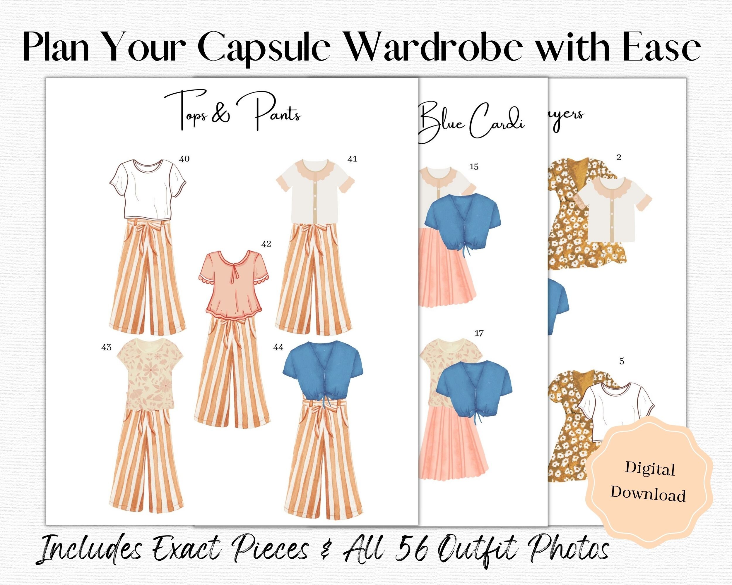Capsule Wardrobe Planner, 10 Pc, 56 Outfits, Spring Cottagecore Capsule ...