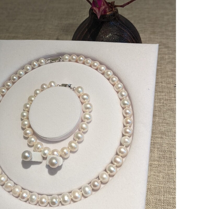 J Pearls Red Drop Set - Real Pearl Jewelry main image 0