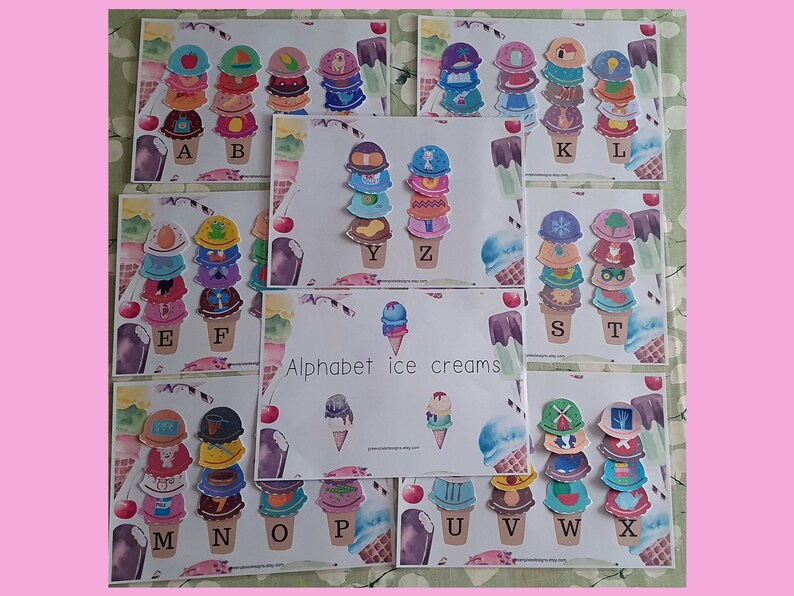 Alphabet Ice Cream Matching Game for Early Years Phonics, Toddlers ...