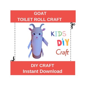 Goat Farm DIY Toilet Roll Paper Craft Printable Kids Kit PDF Craft, Animals Craft Templates To Cut And Make, Animals Paper Card Children
