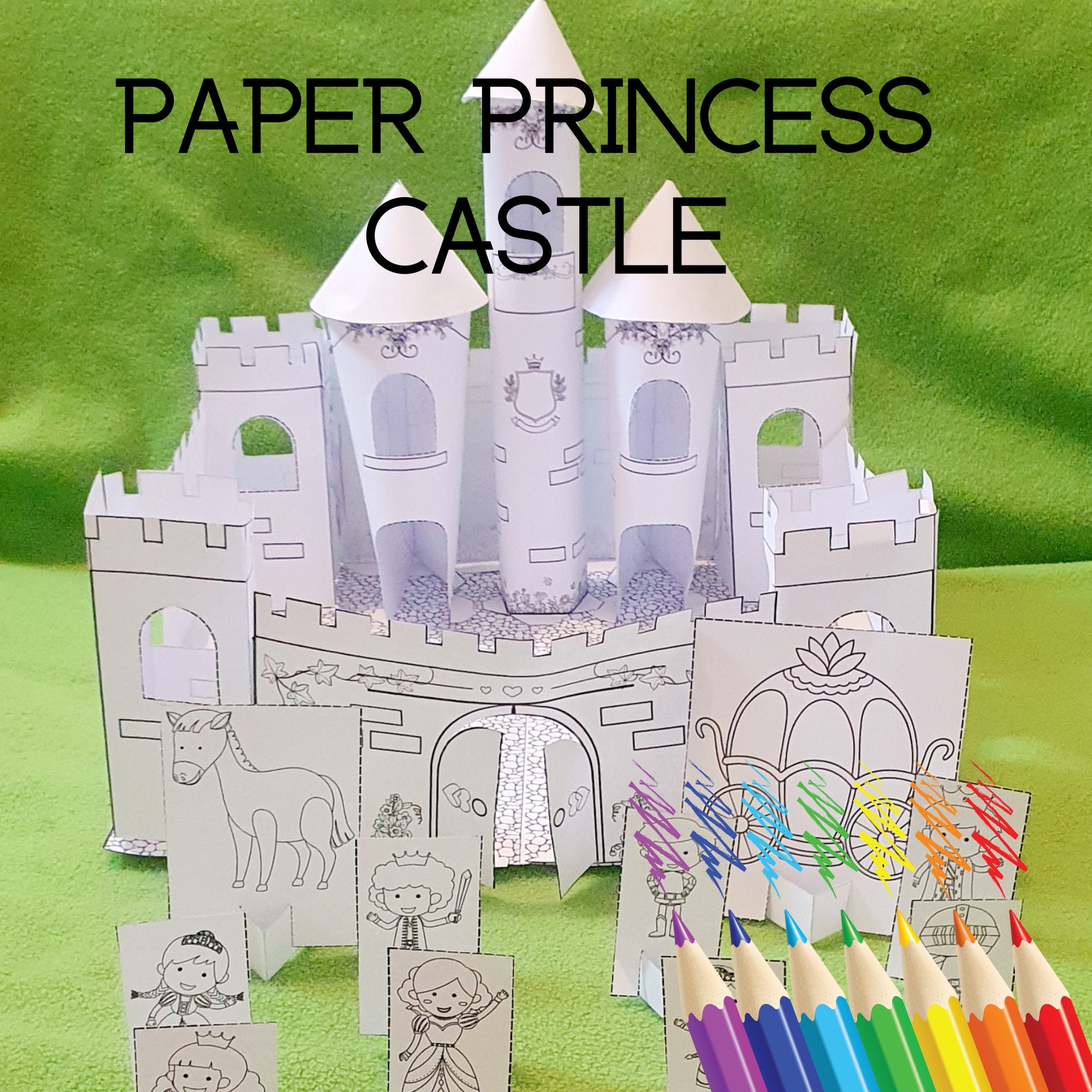Printable Paper Princess Castle Playhouse Toy Craft Kit PDF Etsy