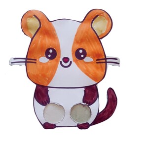 Gerbil Pet Finger Puppet Easy Paper Card Colouring Crafts Printable ...