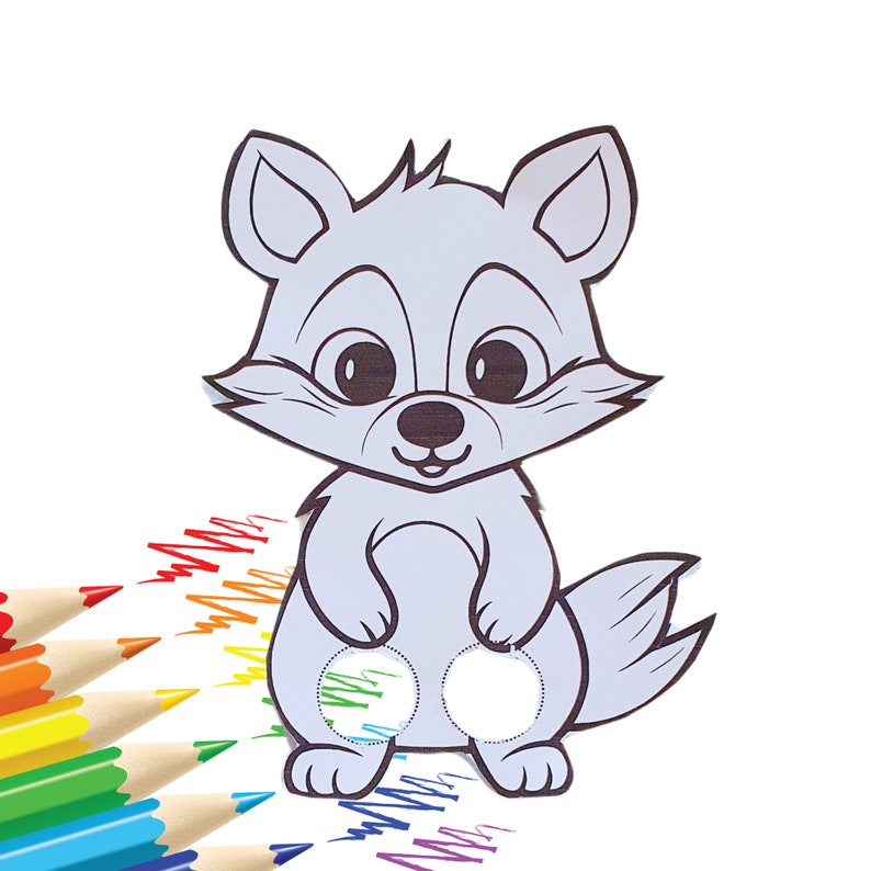 DIY Squirrel Finger Puppet: Kids Coloring Craft Kit (PDF) - Etsy