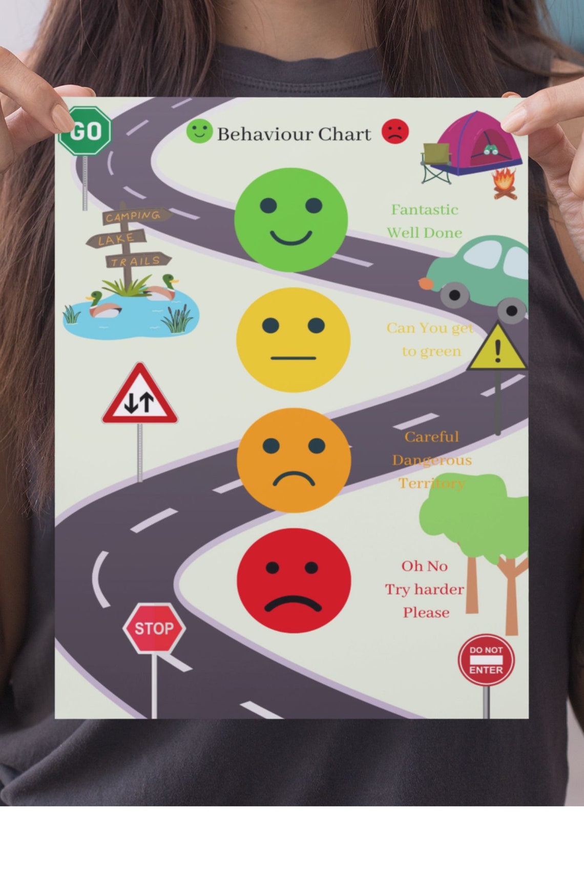 Traffic Lights Behaviour Chart for Children Print at Home Etsy
