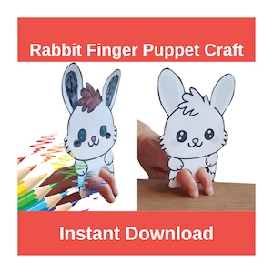 Rabbit Finger Puppet: Printable Paper Craft for Kids (PDF)
