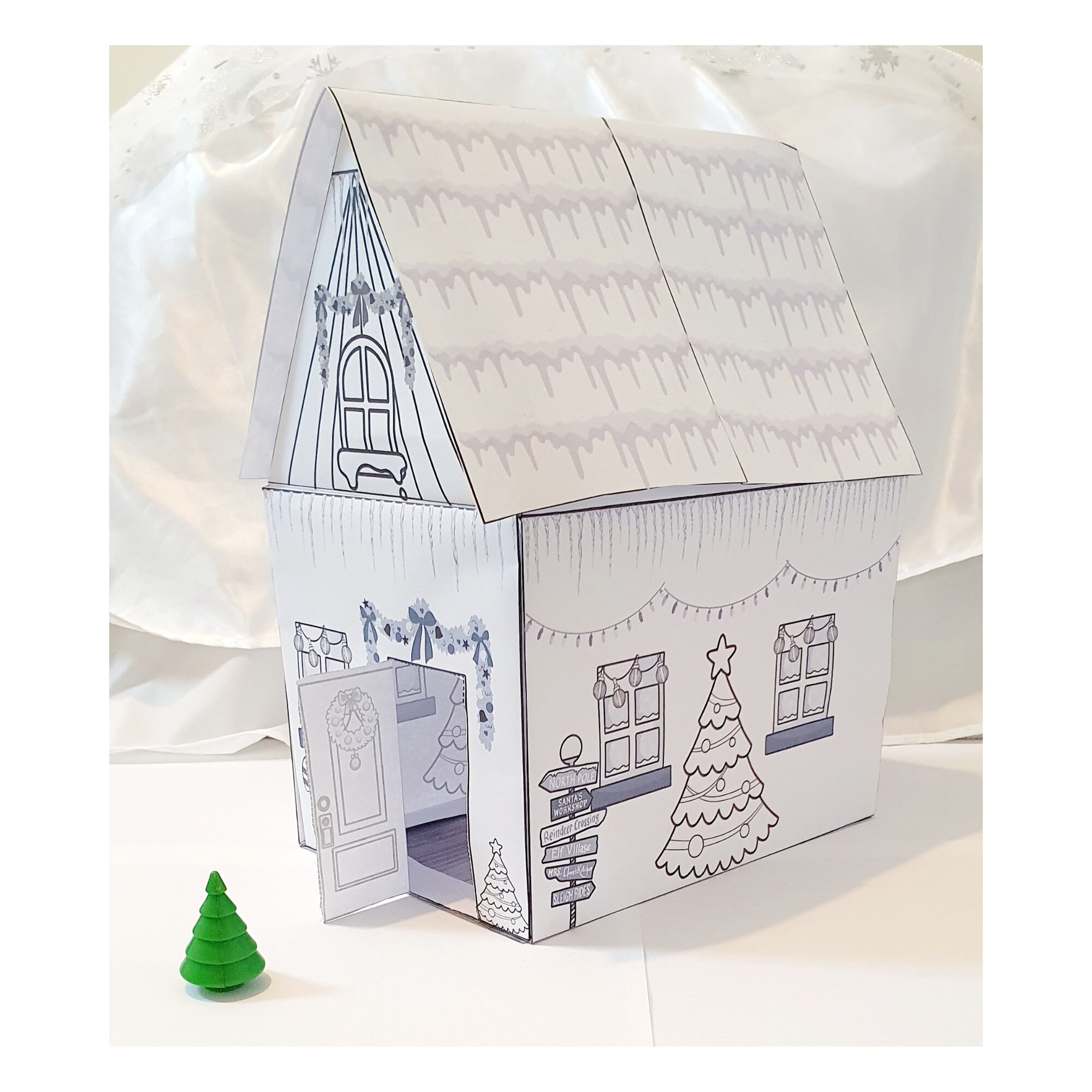 Santa House 3D Paper Printable Kids Kit PDF Craft Father - Etsy UK