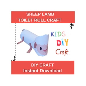 Sheep Lamb Farm DIY Toilet Roll Paper Printable Kids Kit PDF Craft, Animals Craft Templates To Cut And Make, Animals Paper Card Children