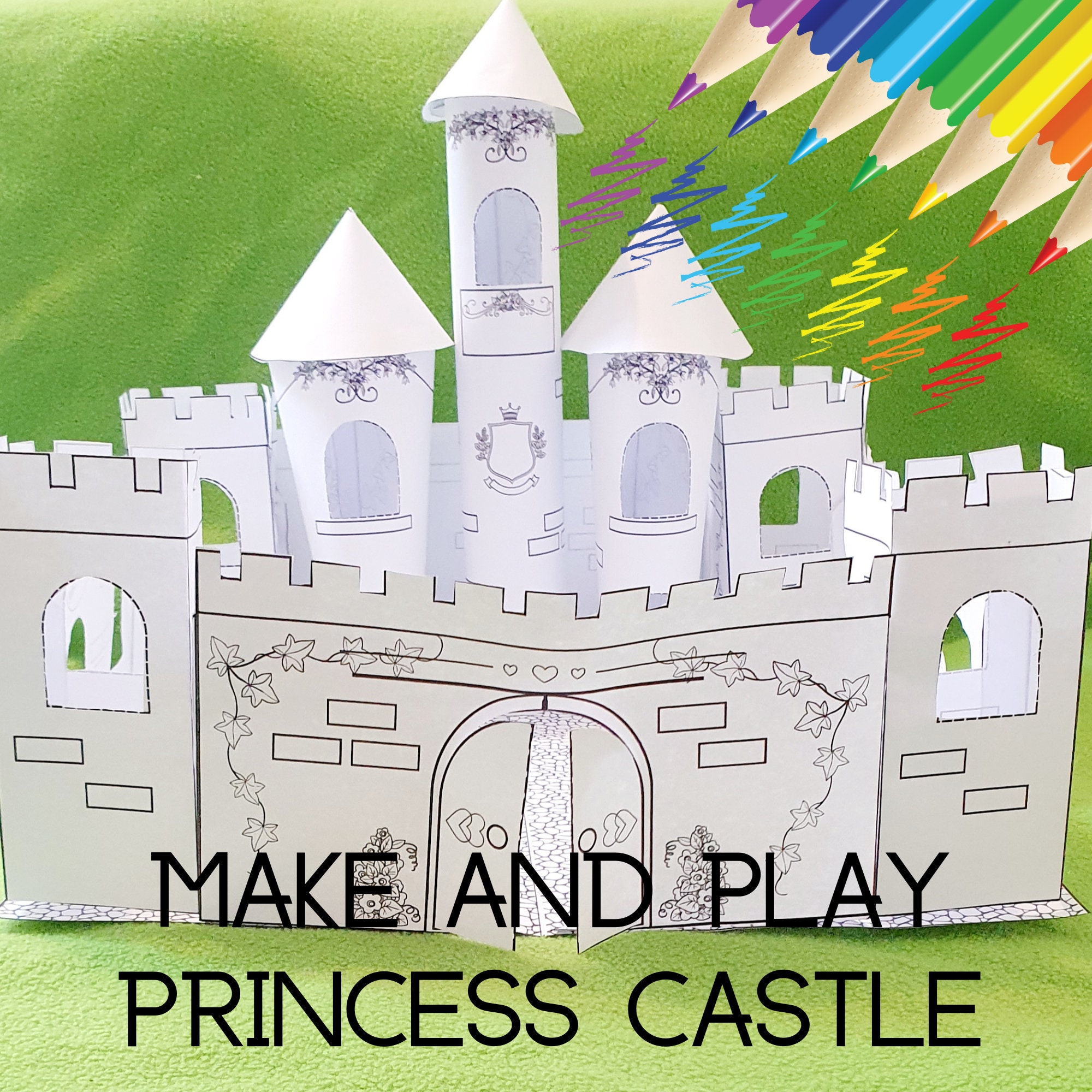 Printable Paper Princess Castle Playhouse Toy Craft Kit PDF Etsy