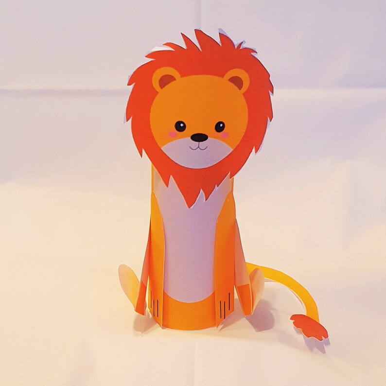 Lion Toilet Roll Paper Craft Printable Kids Kit PDF Craft, Animals ...