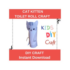 Cat Kitten Farm DIY Toilet Roll Paper Printable Kids Kit PDF Craft, Animals Craft Templates To Cut And Make, Animals Paper Card Children