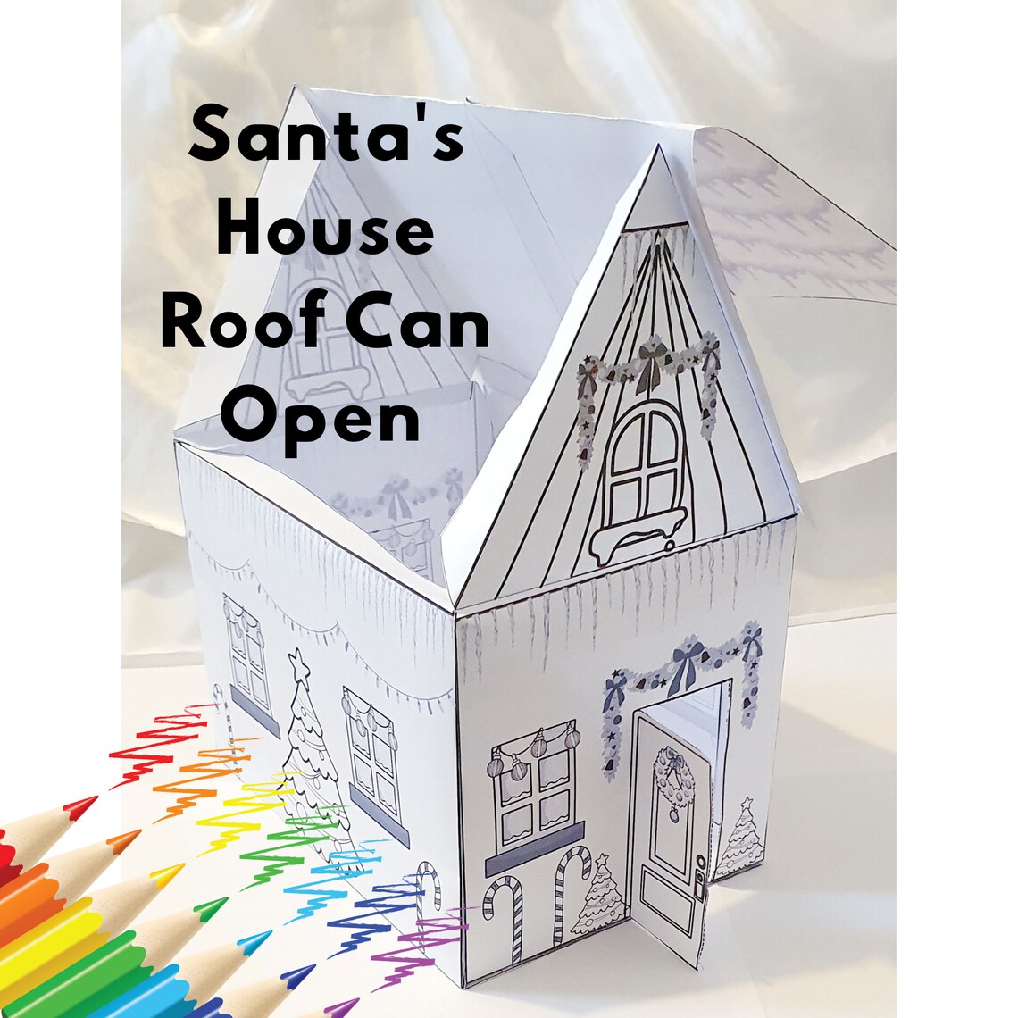 Santa House 3D Paper Printable Kids Kit PDF Craft Father - Etsy UK