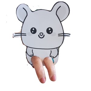 Gerbil Pet Finger Puppet Easy Paper Card Colouring Crafts Printable ...