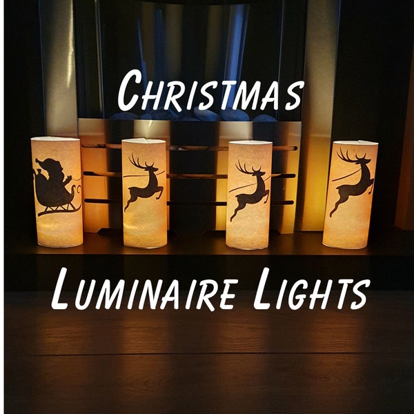Christmas Tea Light Luminaire Lights Paper Printable PDF Holders, Christmas Decorations Indoor Lights Craft, Christmas Decorations Ornaments