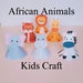 Zoo Animals Toys 3D Paper Printable Kids Kit PDF Craft, African Animals ...