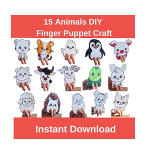 DIY Animal Finger Puppets: Printable Colouring Craft (PDF)