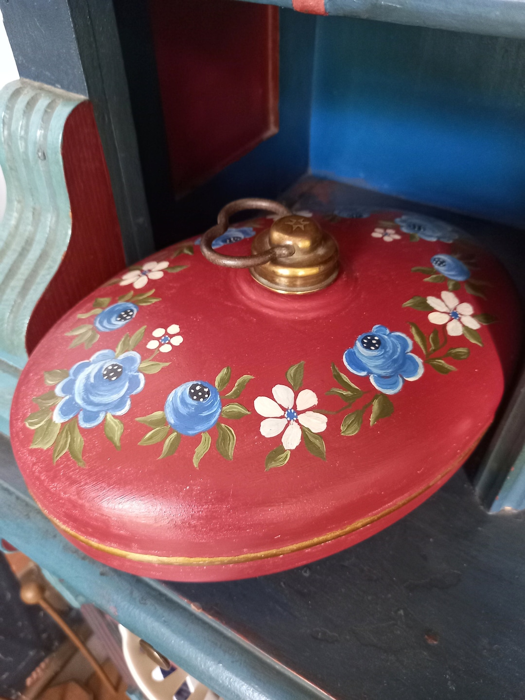 Antique Metal Bed Warmer Hot Water Bottle Beautifully Etsy