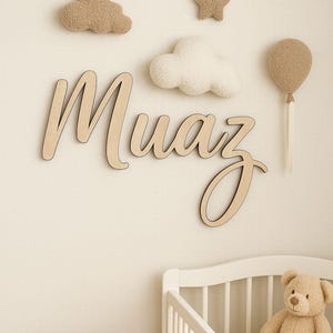 Placa de madera para nombre, decoración de pared para habitación infantil, placa de madera para nombre, letras para habitación infantil, decoración de pared de madera, decoración de habitación infantil, isimlik