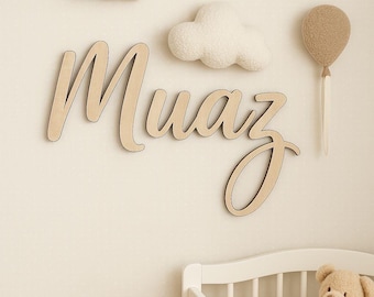 Targa in legno, decorazione murale per cameretta bambini, targhetta in legno, lettere per cameretta bambini, decorazione murale in legno, decorazione per cameretta bambini, isimlik