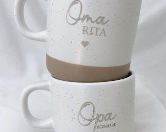 Taza personalizada - Taza con nombre, regalo para novia, taza de cerámica, taza de cerámica hecha a mano con corazón, regalo para el Día del Padre