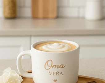 Taza personalizada - Taza con nombre, regalo para novia, taza de cerámica, taza de cerámica hecha a mano con corazón, regalo para el Día del Padre