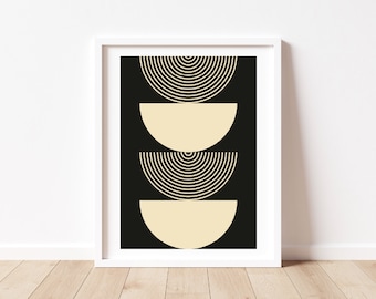 Bauhaus Print A3 | Digital Print | Digital Art | Geometric Design | Black, Beige | Wall Art | Wall Decor| Instant Digital Download