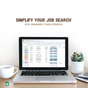 Job Application Tracker, Digital Job Search Tracker, Job Hunt Planner, Google Sheet Interview Tracker, Job Search Organizer Template