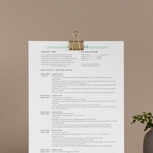 Plantilla de currículum técnico limpio y minimalista, plantilla de currículum 2023 descargable y editable, CV profesional, carta de presentación de tecnología de ventas adicional