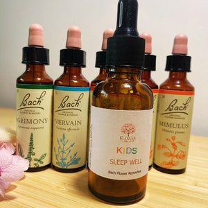 Sleep Well, Bach flower remedies blend, Aspen, Agrimony, Mimulus, Vervain, Red Chestnut flower essences